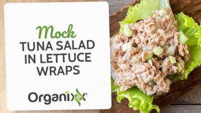 Faux Tuna Salad in Lettuce Wraps (vegan option)