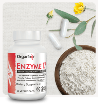 Aid Your Digestion with 17 Enzymes  to Increase Metabolism of Carbs, Fat,  and Protein