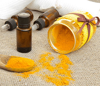 Turmeric essential oil is bright yellow orange